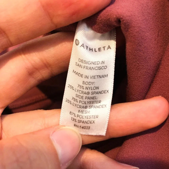 Athleta High Waist Mauve Pink Mesh Cropped Athletic Athleisure Leggings Small - Picture 9 of 9